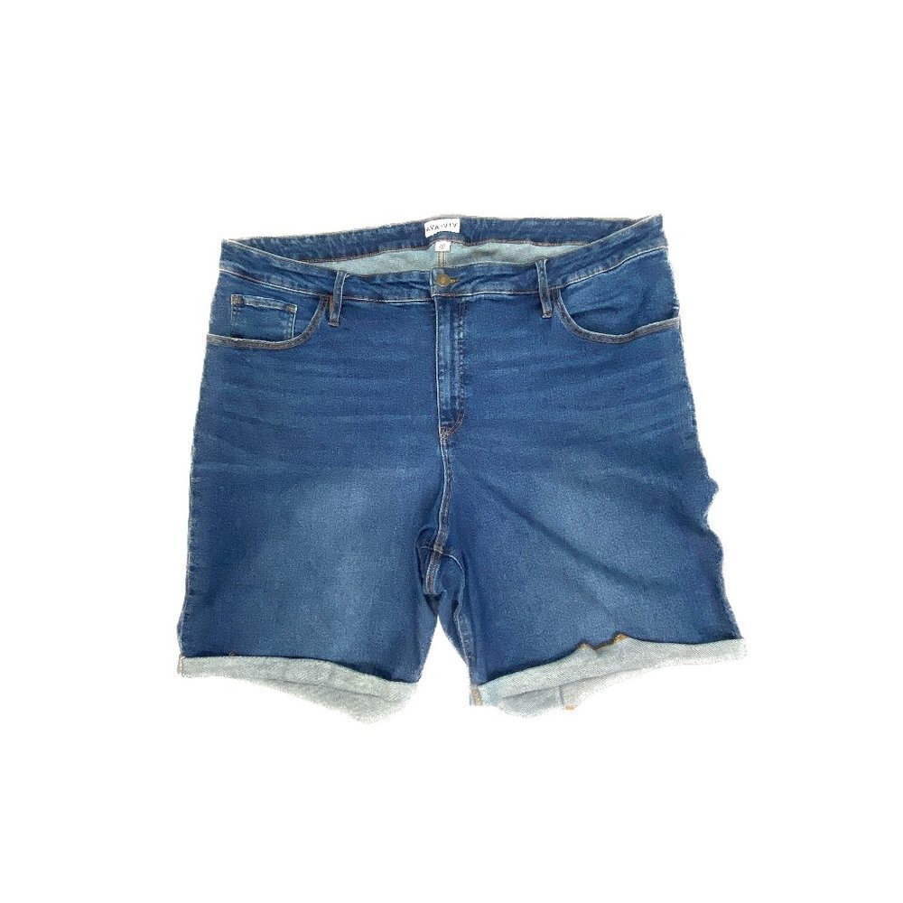 Ava & Viv Cuffed 9" Inseam Women's size 26W Dark Wash Denim jeans Shorts